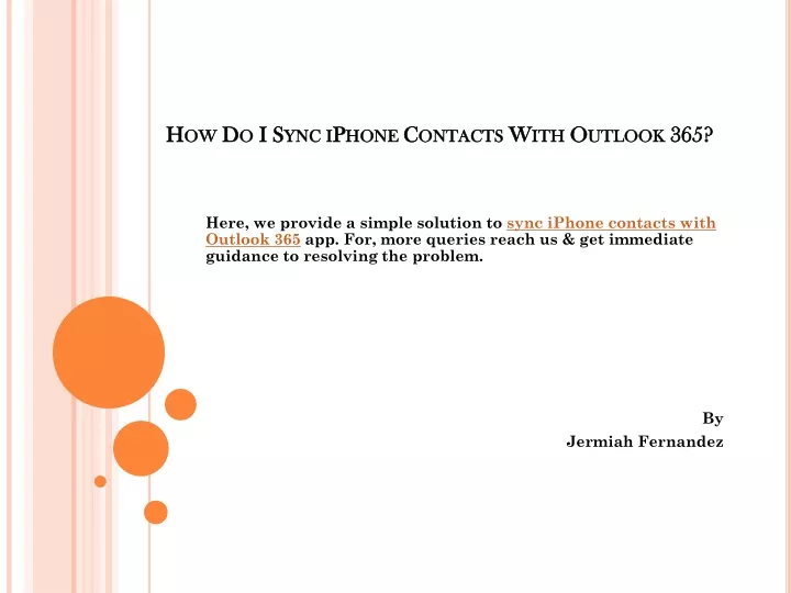 how do i sync iphone contacts with outlook 365