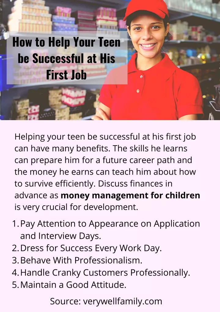 how to help your teen be successful at his first
