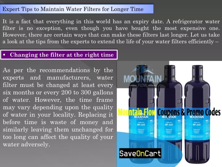 expert tips to maintain water filters for longer