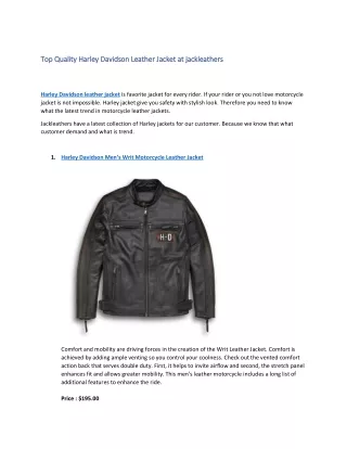 Top Quality Harley Davidson Leather Jackets at Jackleathers