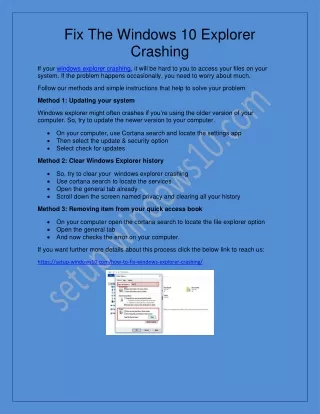 fix the windows 10 explorer crashing