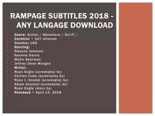 Rampage subtitles 2018 - Any Langage Download