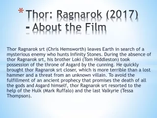 Thor: Ragnarok (2017) - About the Film