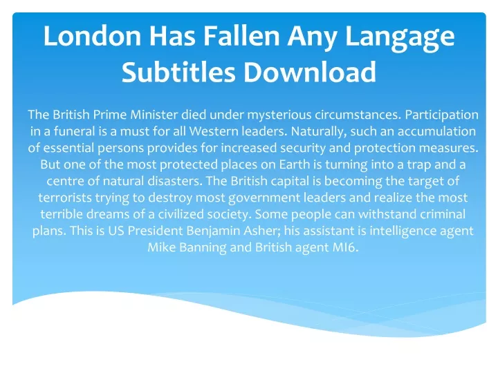 london has fallen any langage subtitles download