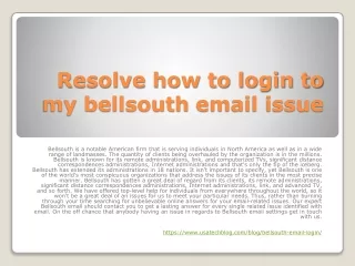 login into bellsouth email account