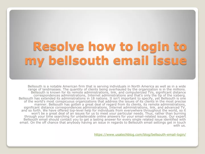 resolve how to login to my bellsouth email issue