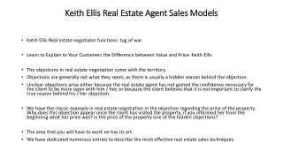 Keith Ellis Real Estate Agent Sales Models