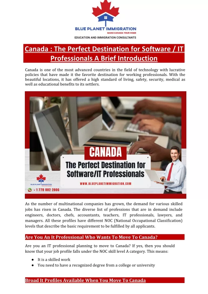 canada the perfect destination for software