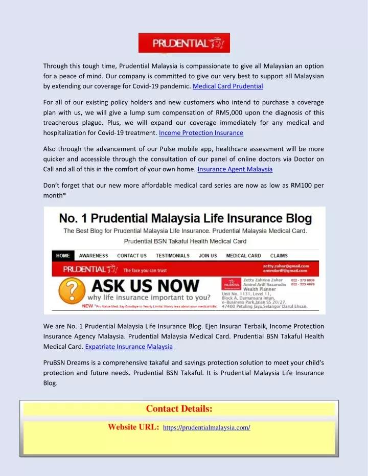 through this tough time prudential malaysia