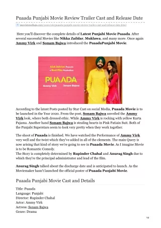 Puaada Punjabi Movie Review Trailer Cast and Release Date