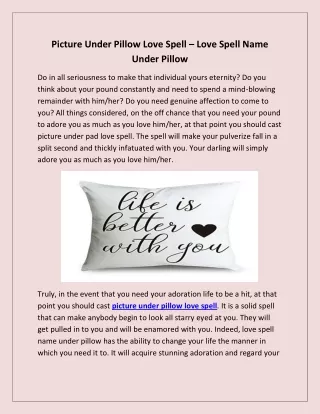Picture Under Pillow Love Spell - Love Spell Name Under Pillow