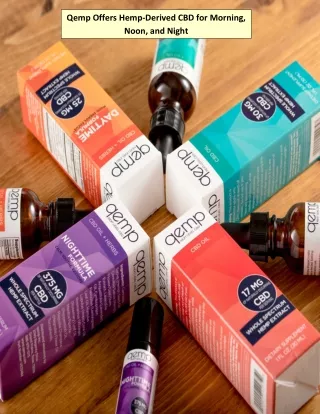 Qemp Offers Hemp-Derived CBD for Morning, Noon, and Night