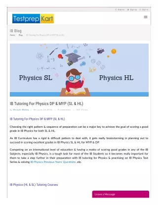 Ib tutoring for Physics