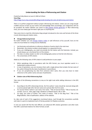 understanding the rules of referencing