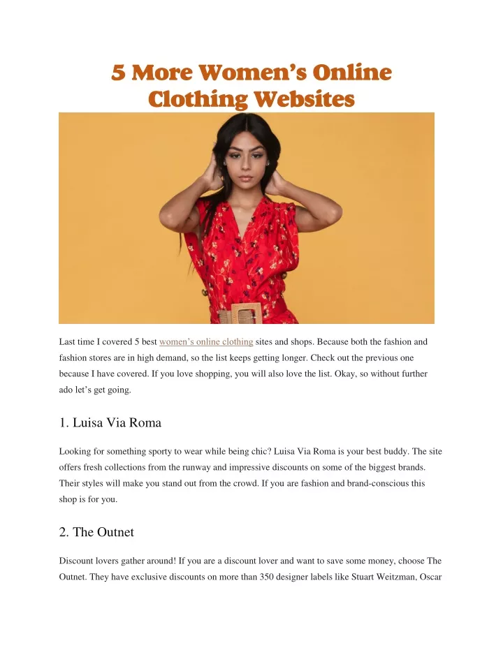 5 more women s online clothing websites