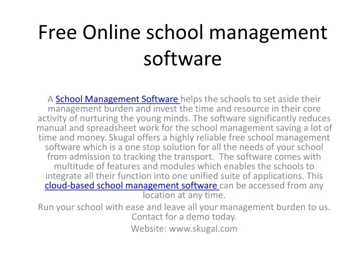 free online school management software