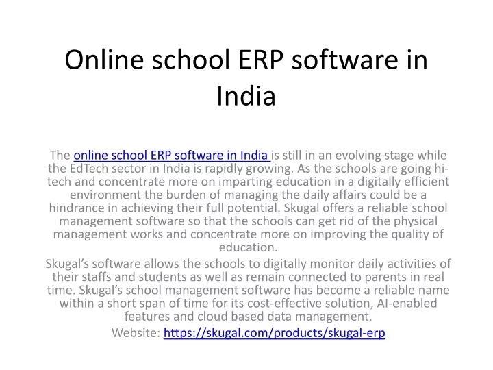 online school erp software in india