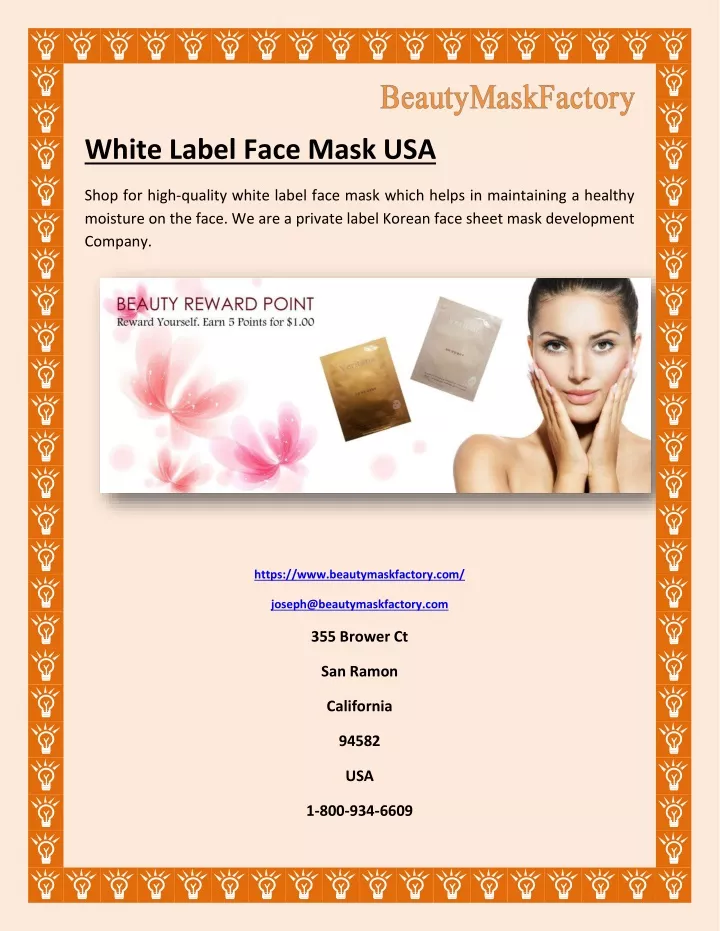 white label face mask usa
