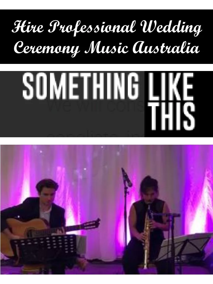hire professional wedding ceremony music australia