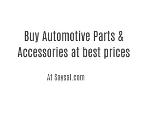 Buy Automotive Parts & Accessories at best prices
