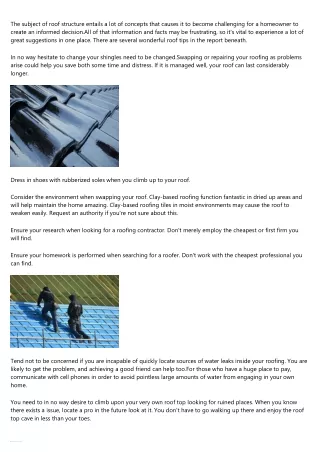 the subject of roof structure entails
