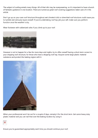 the subject of roofing entails many things