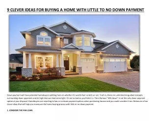 9 clever ideas for buying a home with little