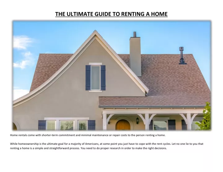 the ultimate guide to renting a home