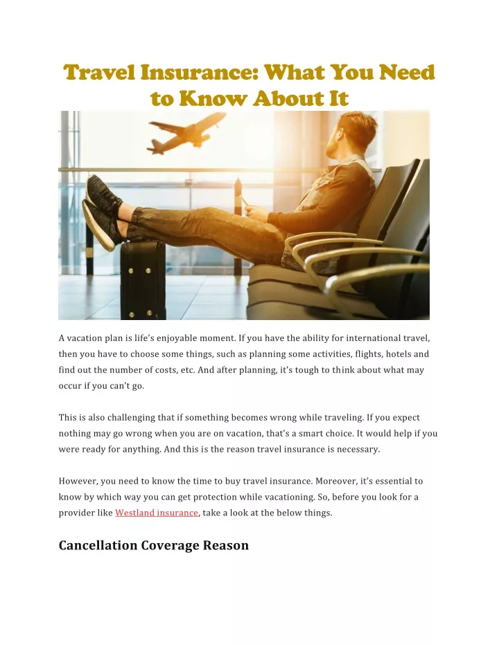 travel insurance what you need to know about it