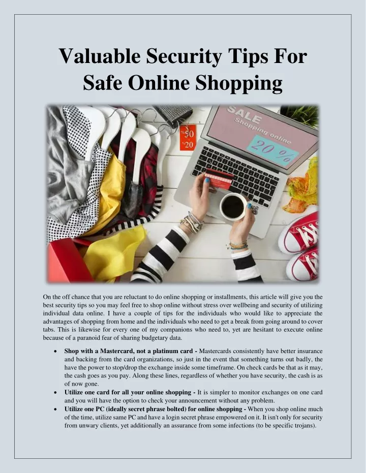 valuable security tips for safe online shopping