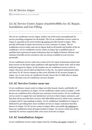 lg ac service jaipur