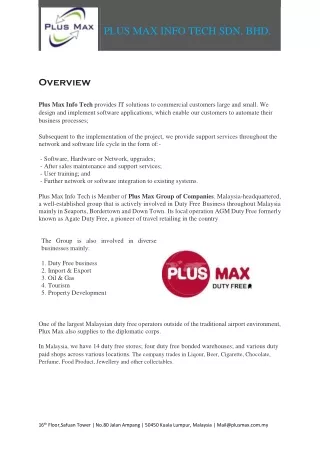 Plus Max Info Tech Profile