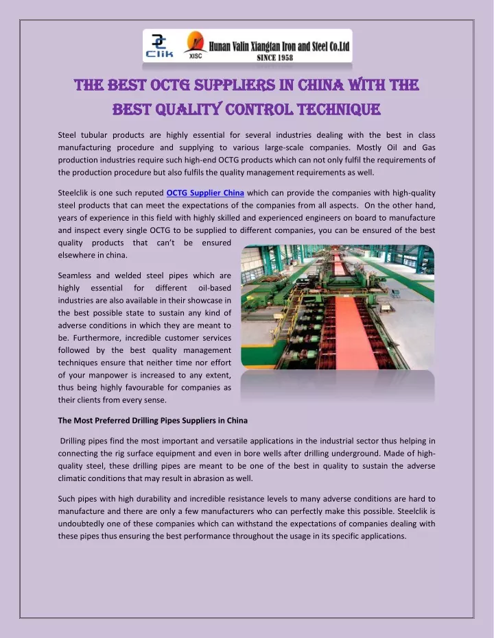 the best octg suppliers in china with