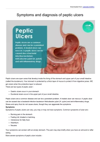 Symptoms and diagnosis of peptic ulcers