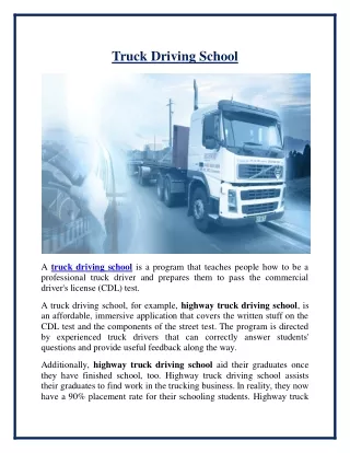 truck driving school