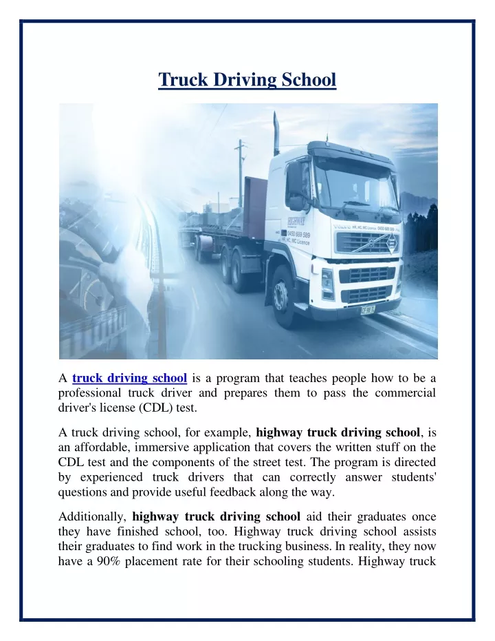 truck driving school