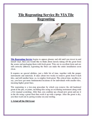 tile regrouting service by via tile regrouting