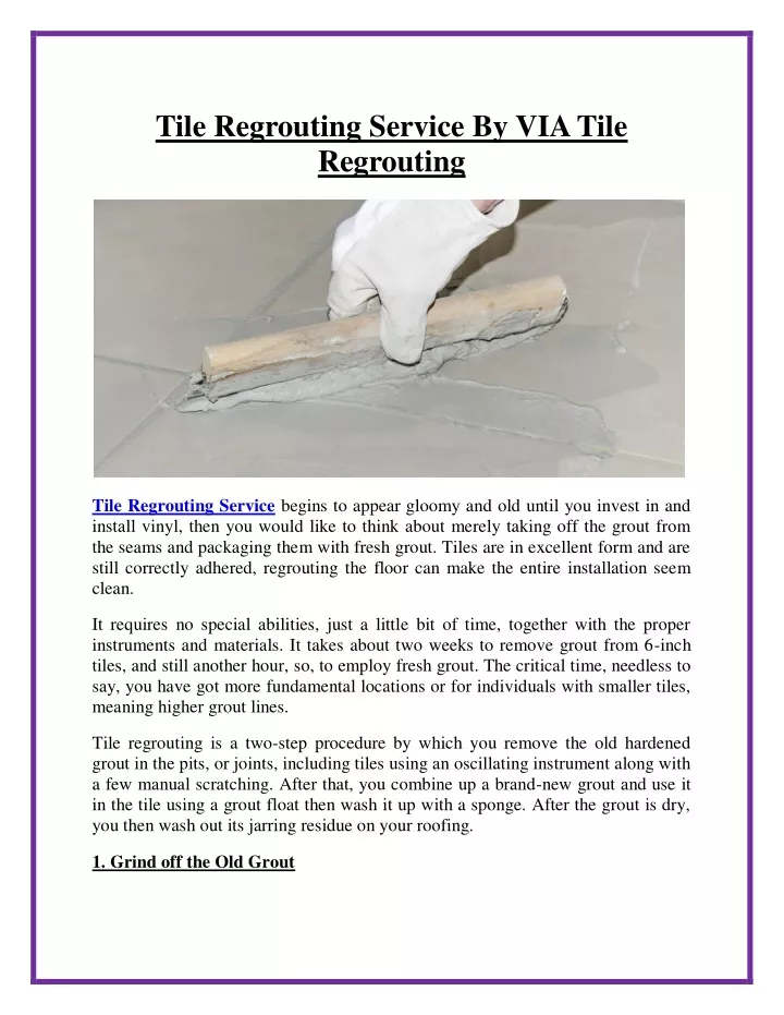 tile regrouting service by via tile regrouting
