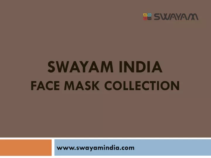 swayam india face mask collection