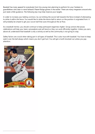baseball has many appeal for everybody from tiny