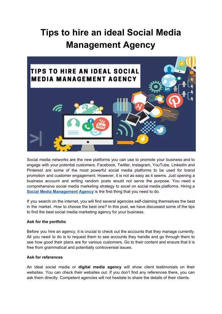 tips to hire an ideal social media management