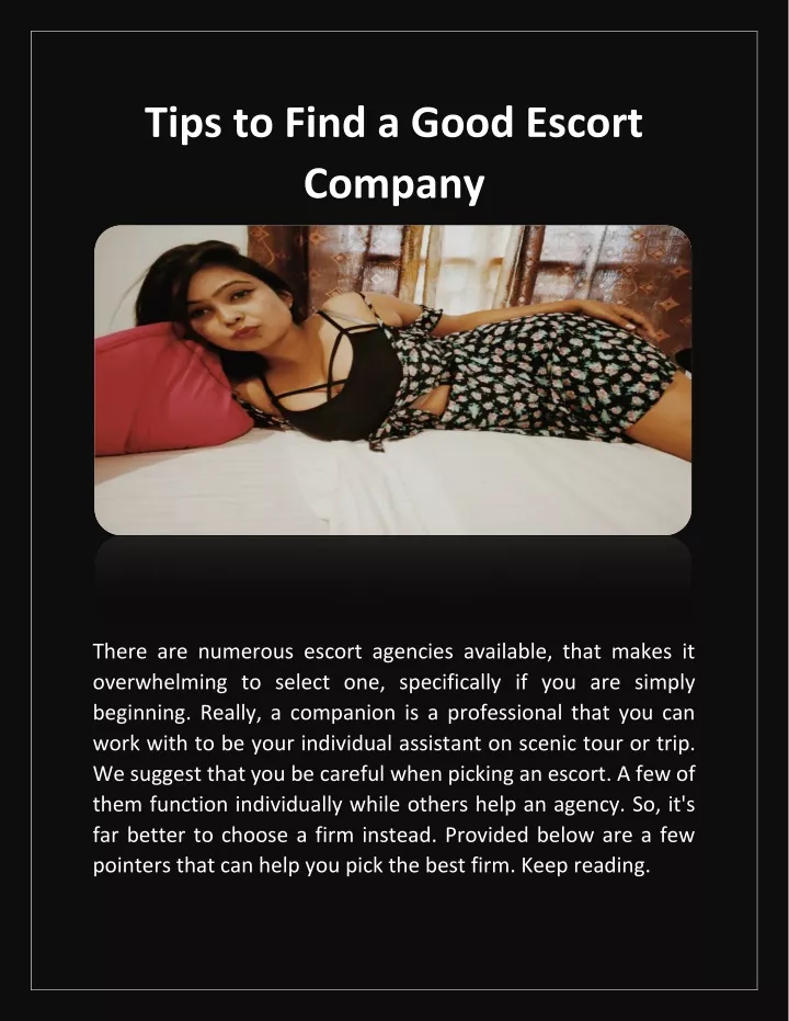 tips to find a good escort company