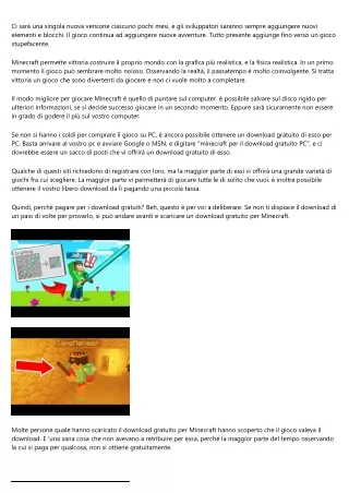 Minecraft Download - Puntare a Minecraft Online sul Tuo PC