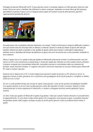 immagina di giocare minecraft
