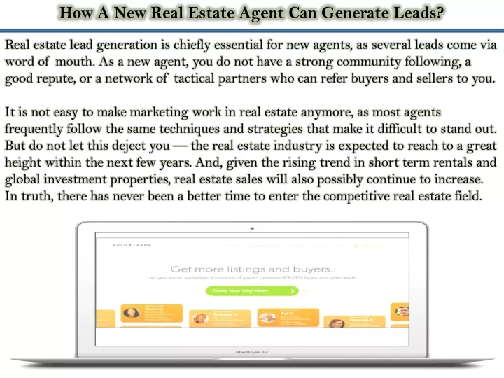 how a new real estate agent can generate leads