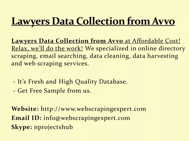 lawyers data collection from avvo