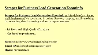 scraper for business lead generation zoominfo