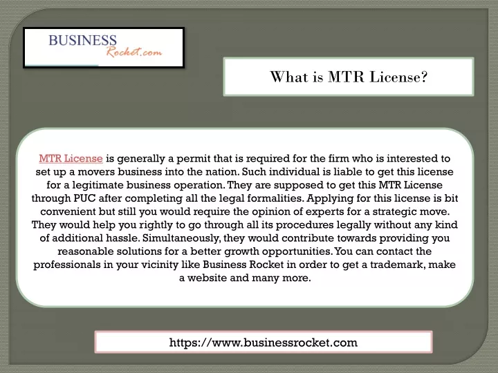 what is mtr license