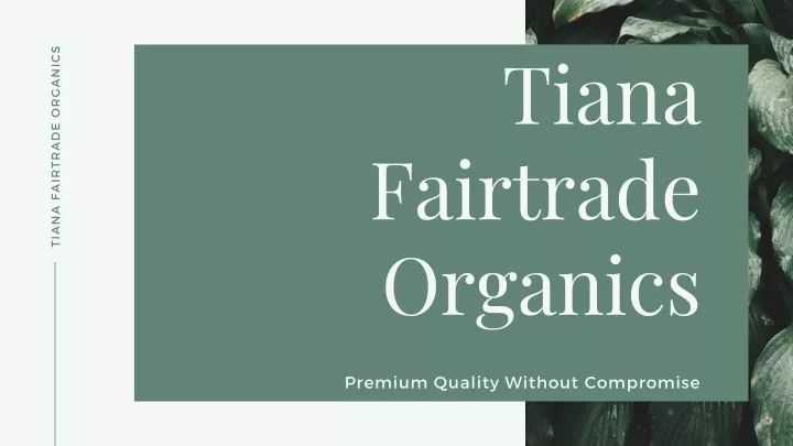 tiana fairtrade organics
