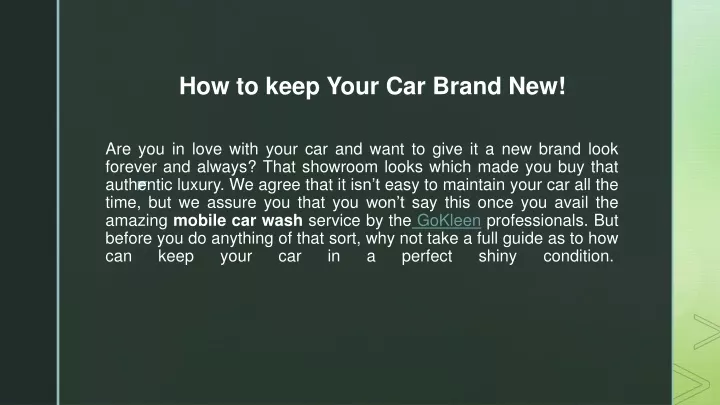 how to keep your car brand new